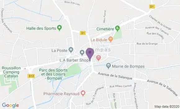 Localisation Crédit Agricole Agence de Bompas