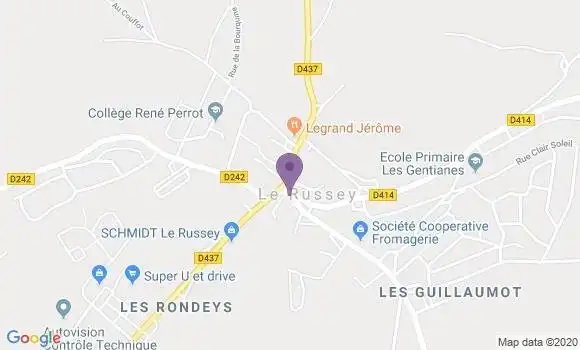 Localisation Crédit Agricole Agence de Le Russey