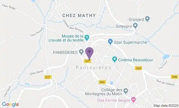 Localisation Crédit Agricole Agence de Panissières