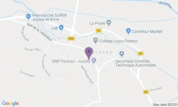 Localisation Crédit Agricole Agence de Jussey