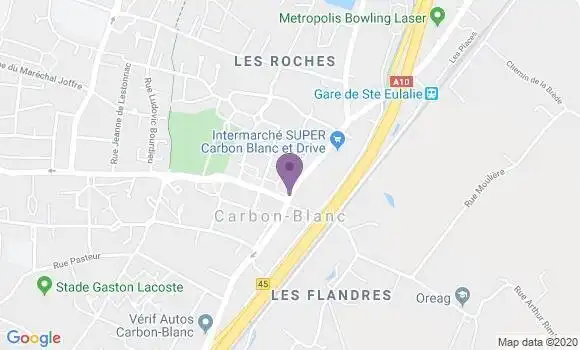 Localisation Crédit Agricole Agence de Carbon Blanc