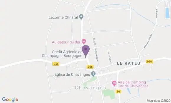 Localisation Crédit Agricole Agence de Chavanges
