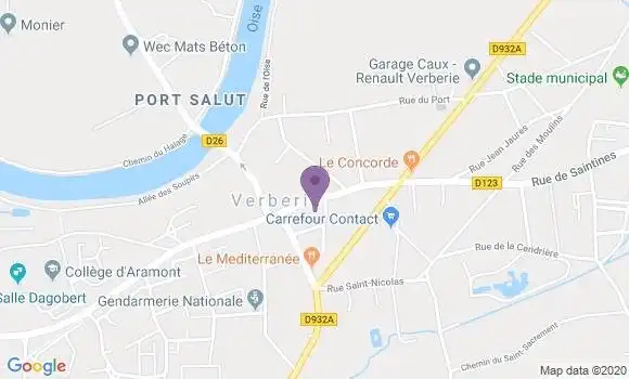 Localisation Crédit Agricole Agence de Verberie