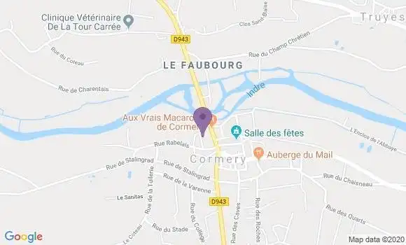 Localisation Crédit Agricole Agence de Cormery