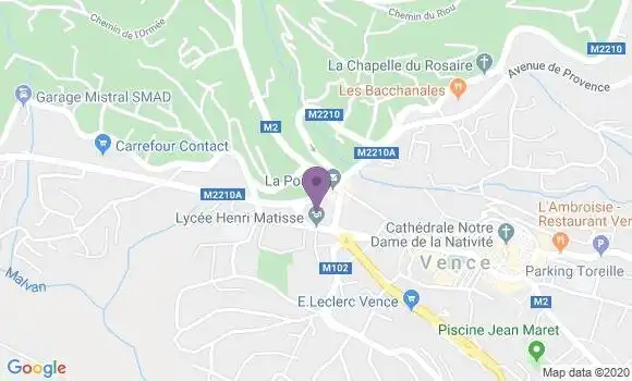 Localisation Crédit Agricole Agence de Vence Etoile