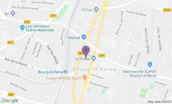 Localisation Crédit Agricole Agence de Bourg la Reine