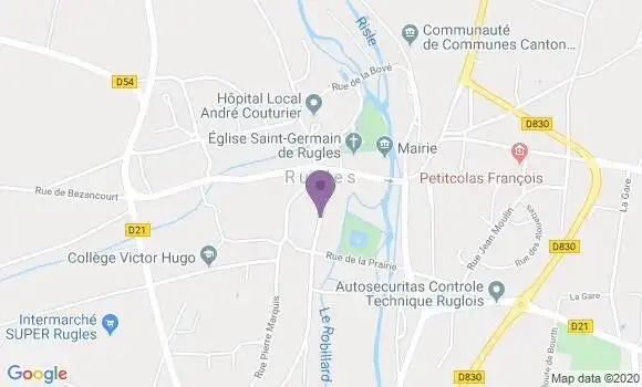 Localisation Crédit Agricole Agence de Rugles