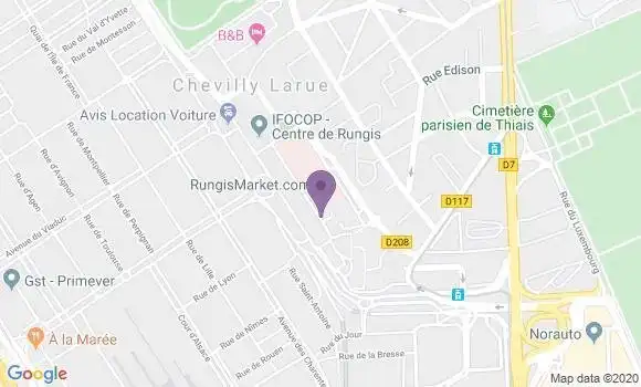 Localisation LCL Agence de Rungis Halles