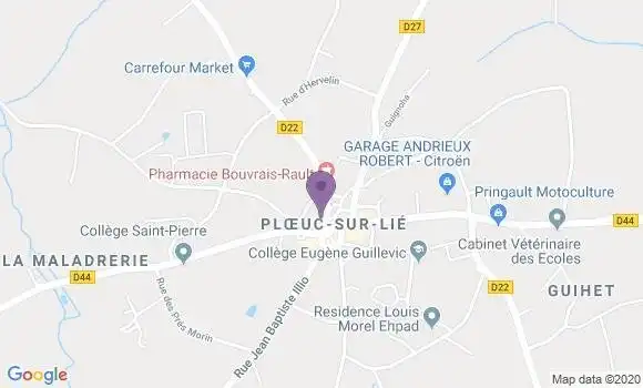 Localisation Crédit Agricole Agence de Ploeuc sur Lié