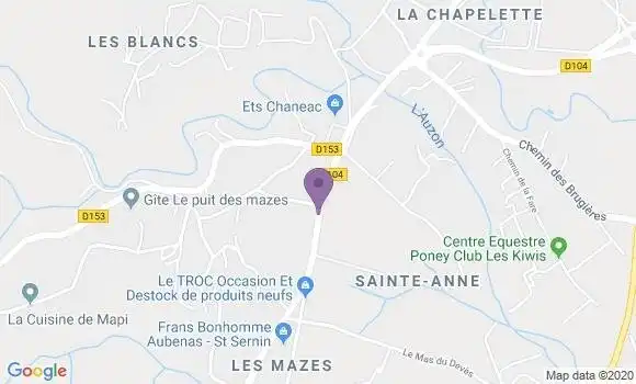 Localisation Crédit Agricole Agence de Saint Etienne de Fontbellon