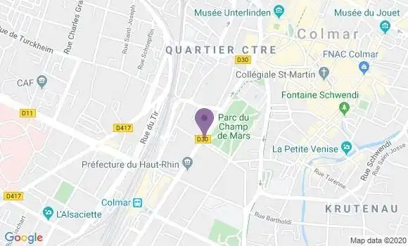 Localisation LCL Agence de Colmar