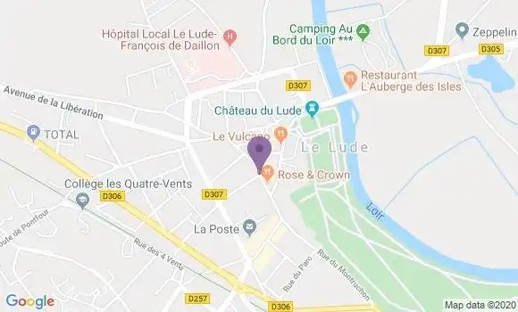 Localisation Crédit Agricole Agence de Le Lude