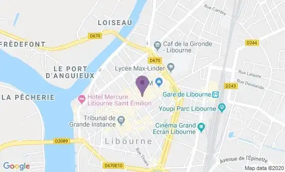 Localisation Crédit Agricole Agence de Libourne Gambetta