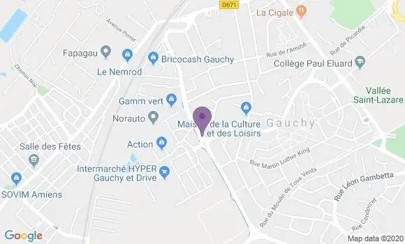 Localisation Crédit Agricole Agence de Gauchy