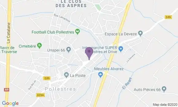Localisation Crédit Agricole Agence de Pollestres