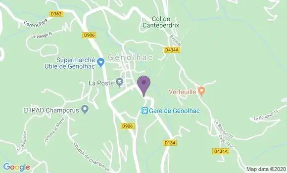 Localisation Crédit Agricole Agence de Génolhac