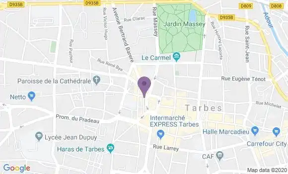 Localisation Crédit Agricole Agence de Tarbes Verdun