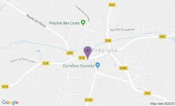 Localisation Crédit Agricole Agence de Précigné