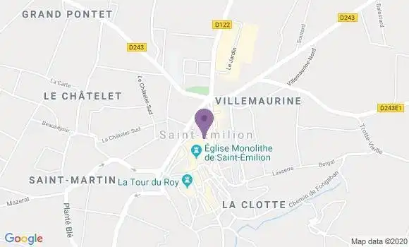 Localisation Crédit Agricole Agence de Saint Emilion