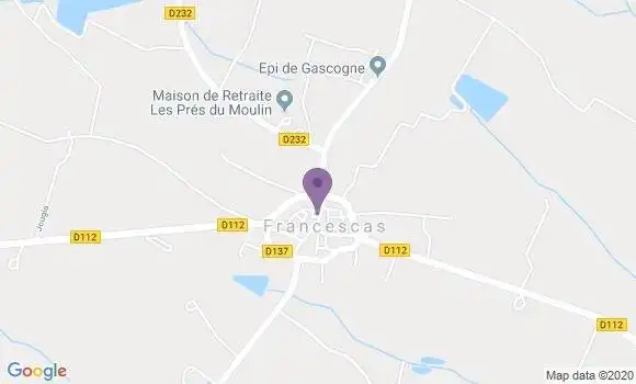 Localisation Crédit Agricole Agence de Francescas