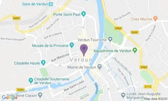 Localisation Crédit Agricole Agence de Verdun Mazel