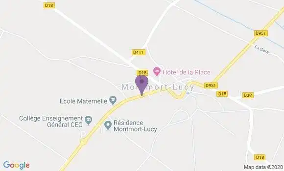 Localisation Crédit Agricole Agence de Montmort Lucy