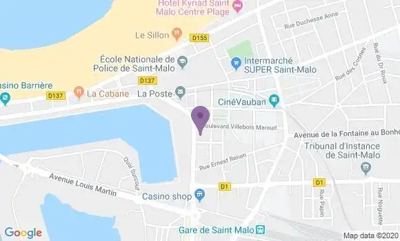 Localisation Crédit Agricole Agence de Saint Malo Rocabey