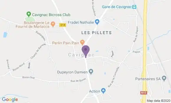 Localisation Crédit Agricole Agence de Cavignac