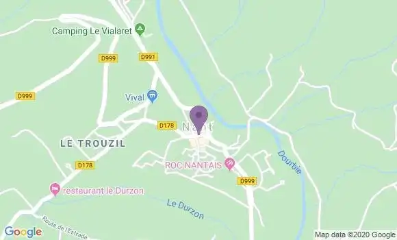 Localisation Crédit Agricole Agence de Nant