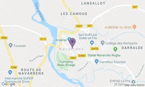 Localisation Crédit Agricole Agence de Navarrenx