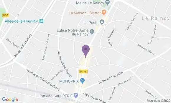 Localisation Crédit Agricole Agence de Le Raincy