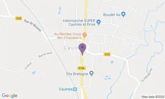 Localisation Crédit Agricole Agence de Caulnes
