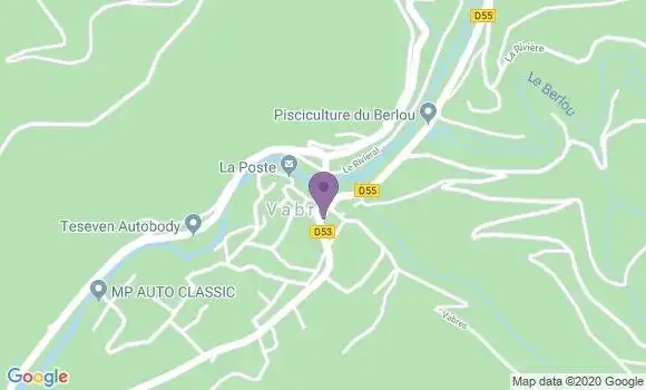 Localisation Crédit Agricole Agence de Vabre