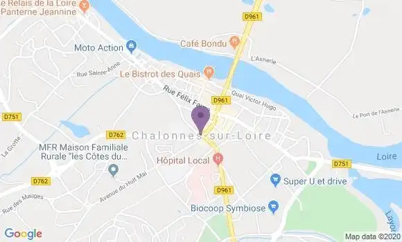 Localisation Crédit Agricole Agence de Chalonnes sur Loire