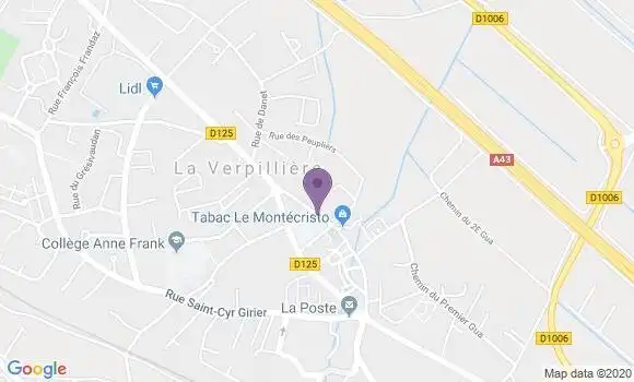 Localisation LCL Agence de La Verpillière
