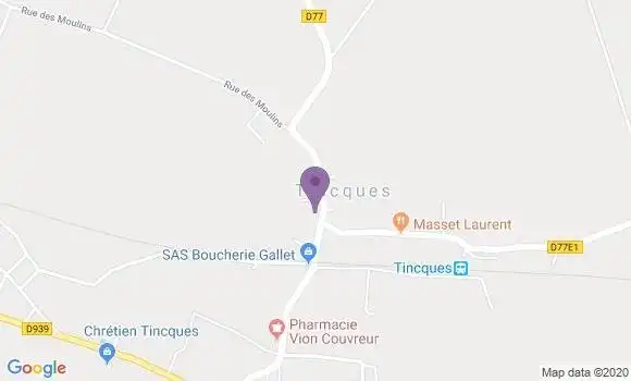 Localisation Crédit Agricole Agence de Tincques