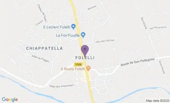 Localisation Crédit Agricole Agence de Folelli