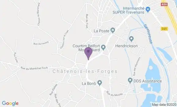Localisation Crédit Agricole Agence de Châtenois les Forges