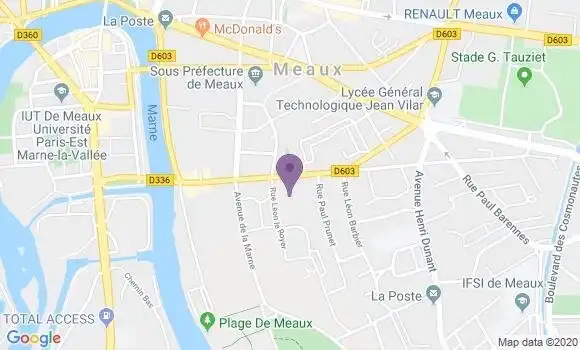 Localisation Crédit Agricole Agence de Meaux Foch