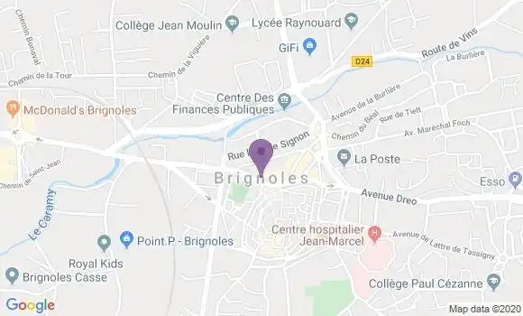 Localisation Crédit Agricole Agence de Brignoles Saint Jean