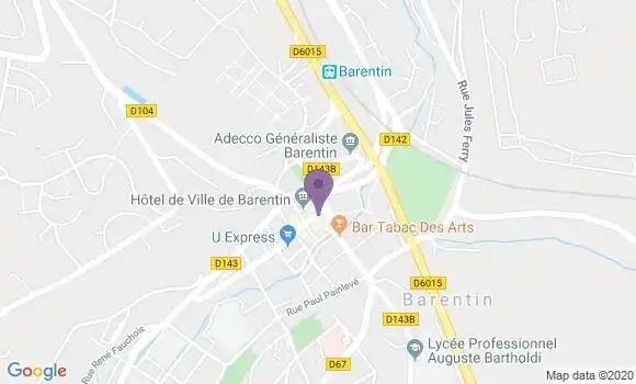 Localisation Crédit Agricole Agence de Barentin Ville