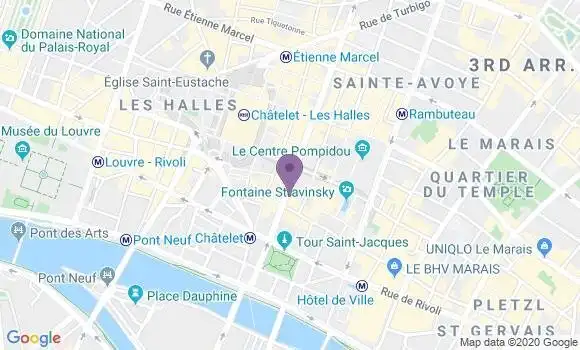 Localisation Crédit Agricole Agence de Paris Halles