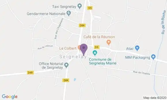 Localisation Crédit Agricole Agence de Seignelay