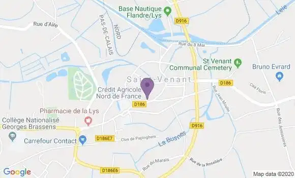 Localisation Crédit Agricole Agence de Saint Venant