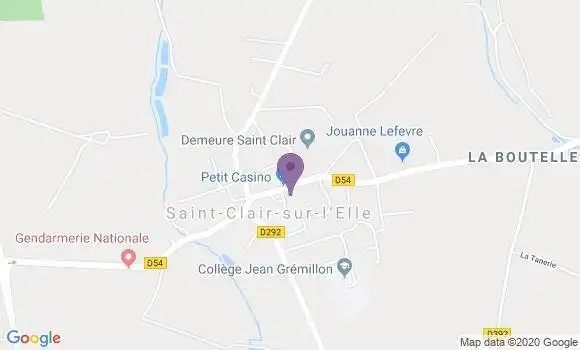 Localisation Crédit Agricole Agence de Saint Clair sur Elle