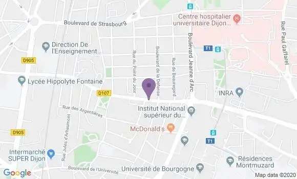 Localisation Crédit Agricole Agence de Dijon Mirande