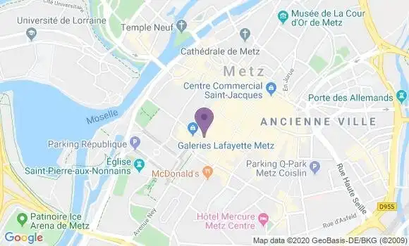 Localisation Crédit Agricole Agence de Metz Bonne Ruelle
