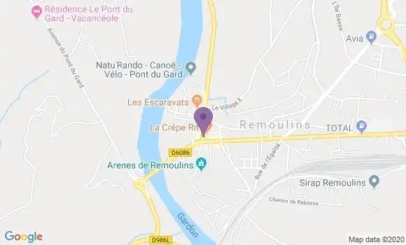 Localisation Crédit Agricole Agence de Remoulins