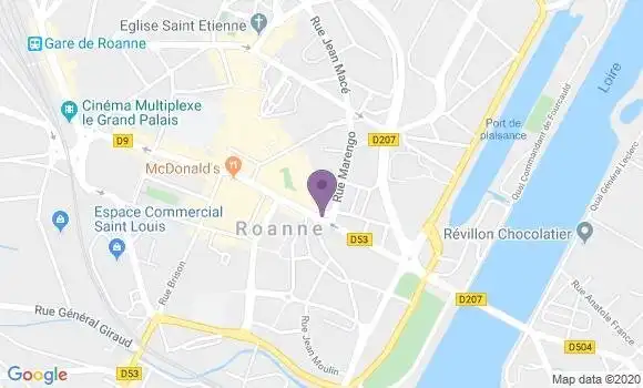 Localisation LCL Agence de Roanne