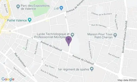 Localisation Crédit Agricole Agence de Valence Montplaisir